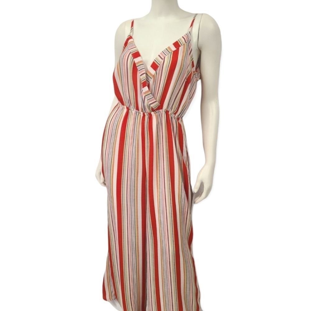 Flying Tomato Red Striped Romper Womens size Large - Picture 3 of 8